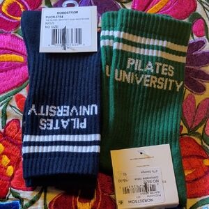 Pilates University Athletic Crew grip Socks - Navy & Green